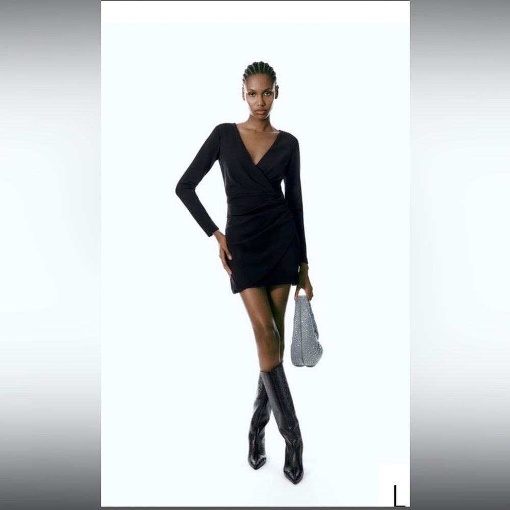 Zara Black Draped Dress